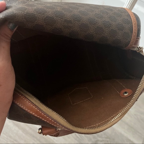 CELINE Macadam Mini Boston Hand Bag Purse Brown PVC Leather Italy - Picture 9 of 10